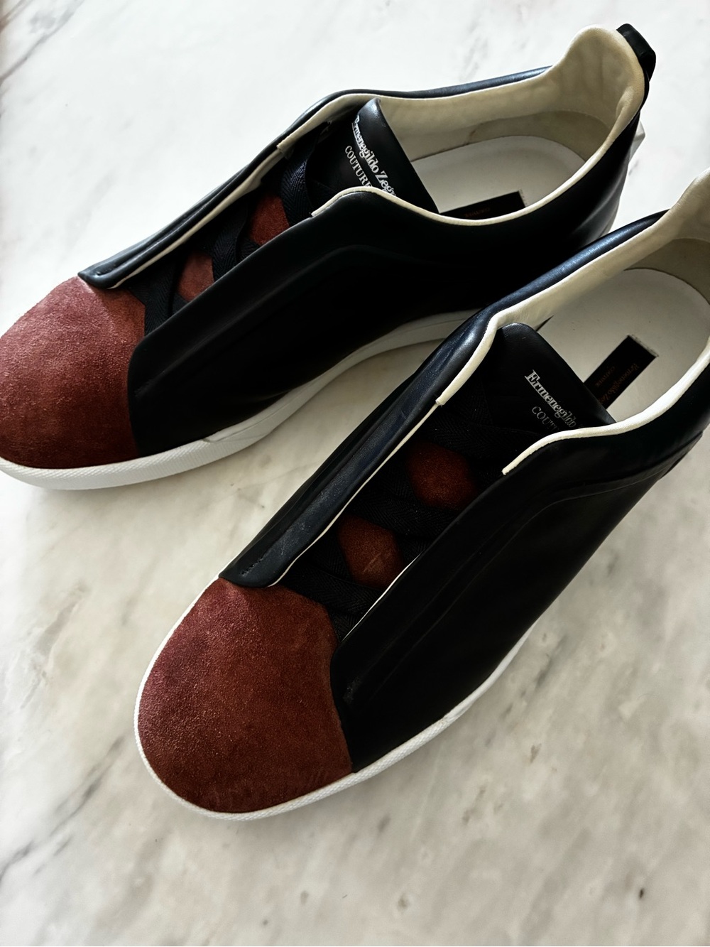 NWOB Ermenegildo Zegna Couture Triple Stitch Sneakers - Picture 3 of 7